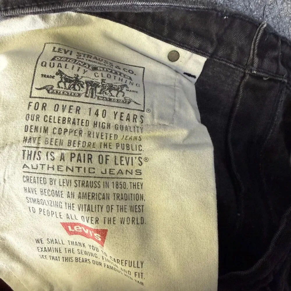 Vintage Levis 550 Men Jeans 38x30(36x30) Black Relaxed Fit Tapered Leg Denim USA